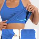3 Pack Workout Tank Tops for Women with Built in Bra Ribbed Seamless Racerback Athletic Running Gym Yoga Tops (M)