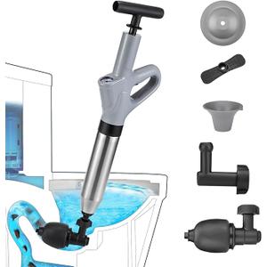 MaxxGeek Toilet Plunge Blaster, High Pressure Toilet Plunger, High-Pressure Air Drain Blaster Plunge Blaster Multi-drain Unclogger for Toilets, Bathroom Floor, Drain Sinks and Plumbing Clogs.