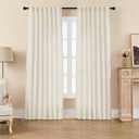 Joydeco Linen Curtains 2 Panel Set,Light Filtering, Ivory on Linen Curtains 90 Inch Curtains for Living Room, Cream Drapes 90 Inches Long Rod Pocket Back Tab Curtains (90" L x 100" W)