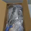 Adjustable Metal Leaf Rake Long Handle, Garden Rakes for Lawns Heavy Duty Leaves with Expandable Head 8-17", Yard Women Kids Rake for Gardening RV Camping