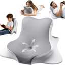 Ergonomic Memory Foam Reading Pillow - Wedge Back & Neck Support for Bed, Sofa & Floor - Relieves Acid Reflux, Back Pain & Arm Fatigue for Gamers, Readers & Nursing Moms (Washable Cover)