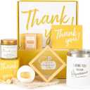 Thank You Gifts for Women Employee Appreciation Valentine's Day Gift Basket Box for Wife Her Best Friend Mom Teachers Nurse Secretary Boss Lady Hostess Leaders Office Coworkers for Holiday Thanks Card (White & Yellow)
