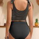 Two Piece High Waisted Swimsuits - Women Tummy Control Bikini Modest Bathing Suit 2PC 2025 (Black, M)