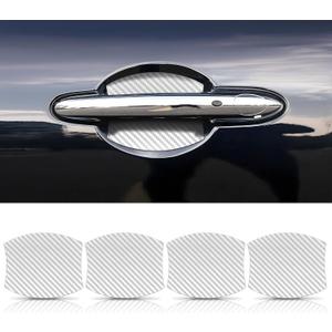 Auprite Magnetic Car Door Handle Cup Protector Guard,4PCS Universal White Carbon Fiber Car Door Bowl Scratch Protector Fits for Most Cars..., APR1318A