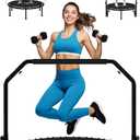 Jumpzylla Fitness Rebounder Trampoline for Adults, Mini Trampoline for Adults with Bar and Elastic Bands, Family Kids & Adult Exercise Trampolines Indoor/Outdoor, 450lbs, 40 inch