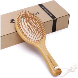 Natural Bamboo Hair Brush for Softening and Improving Hair Texture Soothing Massage to Improve Dandruff - Eco-friendly Wooden Comb for All