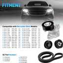 Serpentine/Engine Drive Belt Tensioner and Idler Pulley Kit Compatible with 2006-2011 Mercedes-Benz ML350 GL450 E350 C300 S550 CLK350, Replaces# 2722021419 2722000270 2722021019 6PK2404