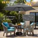 FLAME&SHADE 7.5ft Patio Umbrella - Outdoor Umbrella with Push Button Tilt and Crank for UV Protection, Table Market Umbrella for Garden, Deck, Backyard, Pool and Beach(Anthracite)