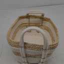 Woven Basket, Wicker Organizer Basket, Beige/White