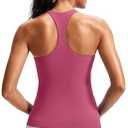 Workout Tank Top with Built in Bra for Women - Butter Soft Athletic Tops Yoga Tank Tops with Removable Pads, XL 