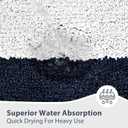 anllugs Bathroom Rugs 20" x 30", Non-Slip Extra Soft Absorbent Bath Rugs, Machine Washable Quick Dry Bath Mats for Bathroom Floor, Shower, Bathtub and Sink, Navy Blue & White
