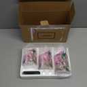 Pink Hummingbird Glass Flameless Candles with Remote, Flickering LED Pillar Candles Battery Operated Set of 3, Spring Home Shelf Decor