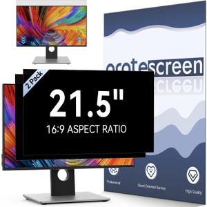 [2 Pack] 21.5 Inch Computer Privacy Screen for 16:9 Aspect Ratio Widescreen Monitor, Eye Protection Anti Glare Blue Light Filter Shield, Removable Anti-Scratch Anti Spy Protector