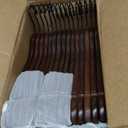 TOPIA HANGER Walnut Wooden Hangers 30 Pack, Wood Clothes Hangers, Durable Coat Hanger with 360-Degree Rotatable Hook, Non-Slip Pants Bar and Shoulder Notches for Camisole Tops - CT34WA30