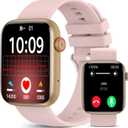 Smart Watch for Women, 1.85" GPS Watcher with 120+ Sports Modes, Blood Pressure/Blood Oxygen/Heart Rate/Sleep Monitor, IP67 Waterproof Smartwatch for Android iOS (Pink)