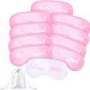 Sintege 15 Pieces Bride Masks and Bridesmaids Sleep Mask Bridesmaid Proposal Present Bridal Party Favor Bachelorette Party Favors with White Storage Bag Bachelorette Present