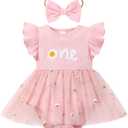 IBTOM CASTLE First Birthday Outfit Girl Tutu Dress for Cake Smash (Pink)