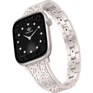 Wearlizer Compatible with Apple Watch Bands for Women 41/40/38/44/45/46/49/42mm, Jewelry Dressy Stainless Steel Metal Scrollwork Chain Bracelet for iWatch Band Series 11 10 9 8 7 6 5 4 SE/Ultra 3
