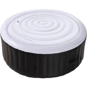 Tlswshsy 5.4 Ft Inflatable Hot Tub Cover- Energy Saving Lid for Round Hot Tub- Foldable Protective Rain Overflow Cover for Outdoor Inflatable Hot Tubs