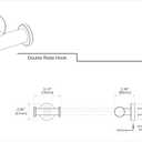 Gatco 4315A Glam Double Robe Hook, Polished Nickel / 3.10" W Wall Mount Double Robe, Towel Hook