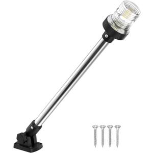 24 Inches Anchor Light Stern Light for Boats, White Boat Navigation Lights LED Waterproof IP67, Rear LED Marine Running Lights for Pontoon, Jon Boat, Fishing Boats