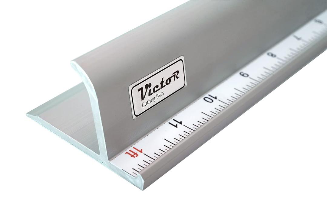 Victor 18-Inch Professional Aluminum Safety Ruler with Finger Guard Edge and Non-Slip Base – Precision Cutting Tool for Craft Projects – Durable Safety Ruler