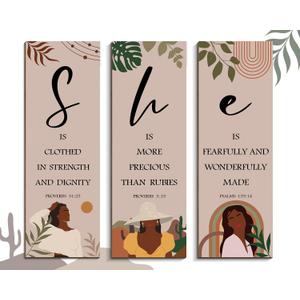 Black Girl African American Wall Art, Black Art Wall Decor, Inspirational Culture Signs for Bedroom, Western Country Room Study Office Shelf Decor-Ready to Hang (13.7"L x 4.7"W)