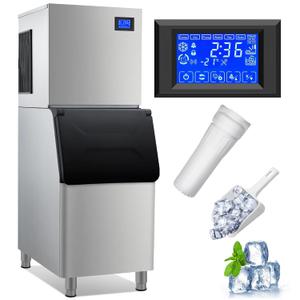 Towallmark Commercial Ice Maker Machine 550Lbs/24H, Industrial Ice Machine, 440Lbs Storage, Ice Ready in 8-15 min, Stainless Steel Ice Maker for Bar/Cafe/Restaurant/Business