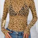PRETTYGARDEN Women's Mesh Long Sleeve Spring Top 2026 Trendy Summer See Through Sheer Blouse Fitted Going Out Layering Shirts (XXL)