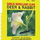 Giant Destroyer 700 Garlic Rabbit and Deer Repellent Clips - 12 Per Pack - for Garden, Farms, Trees & Backyard - Harmless to Plants & Animals, Green