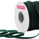 Dk Green Velvet Ribbon Single Sided,1/4 Inch X 50Yards Spool