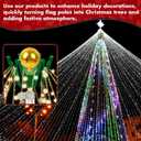 2PCS Christmas Tree Flag Pole Mega Topper Light Hook for Hanging Xmas Tree Lights-Outdoor Telescoping Flagpole Christmas Tree Light Kit for Hanging Patio Yard Party Decoration (Green)