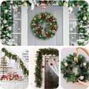 30 Pcs Artificial Pine Branches, Christmas Green Plants Branch Faux Greenery Stem Fake Pine Picks for Garland Wreath Christmas Craft Supplies and Home Garden Decor