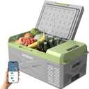 12V Car Refrigerator, 17 Quart Portable Freezer 12 Car Fridge (-4F~68F) Compressor Electric Cooler with 12/24V DC 110-240V AC, APP Control For Car Truck RV Camping, Travel Outdoor Home (Green)