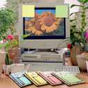 36 Pcs Flowers Wooden Sticky Note Holder Set Gifts for Mother Day Teacher Appreciation Gifts with Notes and Ballpoint Pens Floral Sticky Notes Notepad Holder Thank You for Coworker Employee