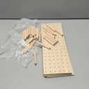 Kigley 3 Pcs Wood Pegboard Drawer Organizer with 32 Pegs Wooden Peg Board Drawer Shelf Organizer Adjustable Peg System for Dishes Plate Pot Container Cookware Utensil Kitchen(17 x 5.91 in)
