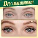KEYYOULASH Lash Clusters Kit Volume 144pcs 8-18MIX Lash Extension Kit Thick Lash Clusters D curl with Bond and Seal,Remover,Applicators for DIY Thin Band Eyelash Clusters at Home (KY04 Kit)