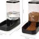 Elevon Automatic Cat Feeder, Gravity Food and Water Dispenser Bowl Set for Small Medium Dogs Animals, Pet Feeder Dispenser Storage Food, 3.8L Large Capacity, Black