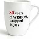 80th Birthday Gifts for Men Women Mug Coffee Cup, 1946 Bday Mugs, 80 Year Old Best Present Idea for 80th Wife Husband Grandma Grandpa Father Mother, 11Oz Ceramic