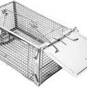 SZHLUX Rat Trap,Mouse Traps Work for Indoor and Outdoor,Small Rodent Animal-Mice Voles Hamsters Cage,Catch and Release(Medium), Silver (SZ-SL3616D)