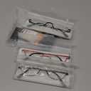 Half Moon Reading Glasses Anti Blue Light UV, Half Frame Semi Lens Slim Spring Hinge Readers with Case for Men Women (3 Pairs- Black / Gunmetal / Red)