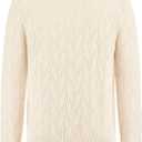 GUESS Men's Evander Cable Sweater (Beige, XXL)