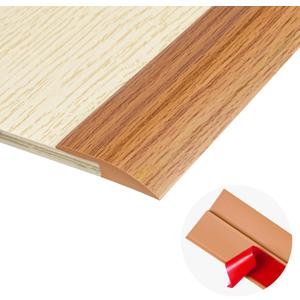 3.3Ft Carpet Floor Transition Strip, Self Adhesive Floor Edging Trim Strip, PVC Threshold Cover for Doorway, Floor Divider Strip Suitable for Threshold Height Less Than 5 mm - Light Brown Coffee