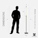 Adesso LED Floor Lamp, Black & Antique Brass, 4-Way Dimmable, 72”