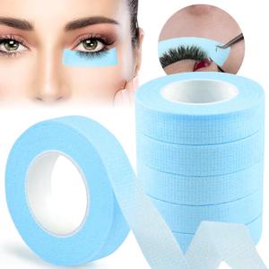 6 Rolls Eyelash Extension Tape EBANKU Adhesive Breathable Blue Lash Tape Micropore Fabric Under Eye Tape for Eyelash Extension Supply 10 Yard Each Roll (Blue)