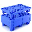 Plastic Pallets, 6pcs Blue Lightweight Nestable Polyethylene Pallets, Moisture-Proof Floor Pallets, Mini Spliceable Plastic pallets for Basement Storage Kitchen Garages L 19.7" x W 11.8"x H 3.9"