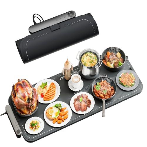Kasefazem Warming Mat For Food XXL 500W Food Warming Mat 36"X16" Waterproof Graphene Warming Trays For Buffets Party Food Warmers For Parties Buffet 6 Temp 6H Chafing Dishes For Buffet Valentine Gifts