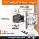 Decobasics 60 Pack Soft Close Cabinet Hinges 1/2" Overlay for Kitchen Cabinet Doors, Slow Self-Closing Concealed Hidden Hinges for Face Frame Stainless Steel, 3-Way Adjustable & Quiet Close Damper