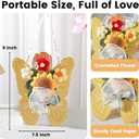 Crochet Flowers Sunflower Artificial Flowers, Handmade Knitted Faux Flower Included Gift Bag & Greeting Card for Birthday Gifts, Home Decoration, Gifting to Friends and Family