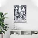 Vintage Tarot Wall Art Black And White Cat Bathroom Canvas Wall Decor Pussy Cat Pictures Paintings Prints Kitten Aesthetic Artwork Framed Decorations For Bedroom Living Room Gifts 16" x 20"